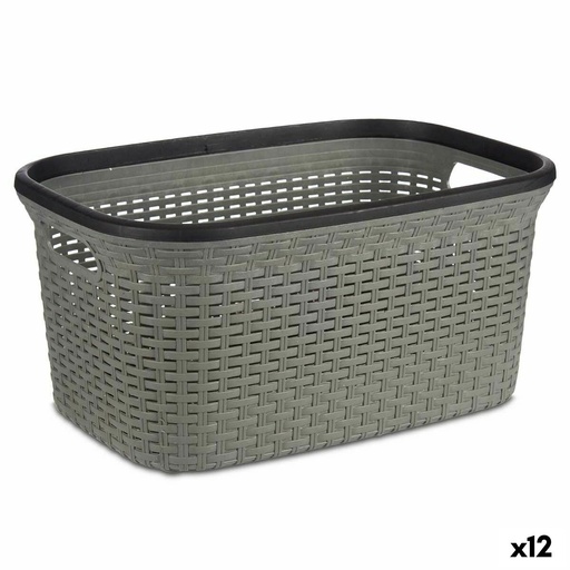 Laundry Basket Kipit TP7001-2 Grey Plastic 36 L 36 x 25,5 x 53 cm (12 Units)