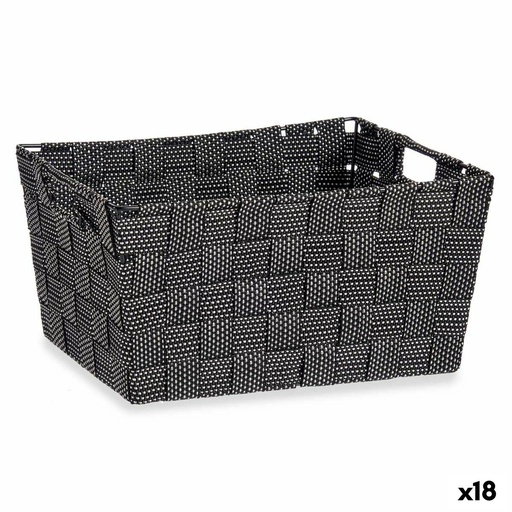 Cesta Multiusos Kipit A3-6883 Negro Tela 30 x 14 x 20 cm 20 x 14 x 30 cm (18 Unidades)