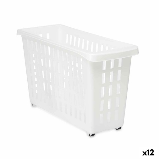 Organizador para Armario de Cocina Kipit G-327 Blanco 17,5 x 26 x 46 cm Con ruedas (12 Unidades)
