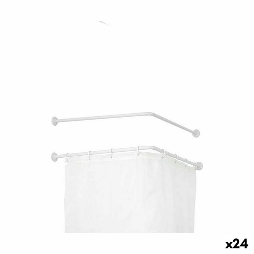 Barra para Cortinas Berilo B0769L Blanco Aluminio 80 cm De ducha (24 Unidades)