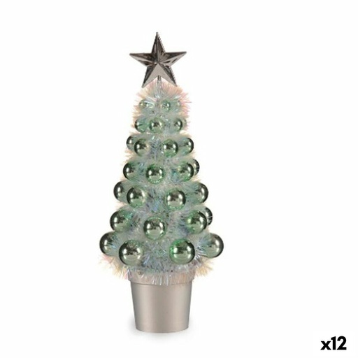 Árbol de Navidad Krist+ 18CH315/IRIDESCENT Verde Polipropileno PET Plástico Árbol de Navidad 12,2 x 30 x 12,2 cm (12 Unidades)