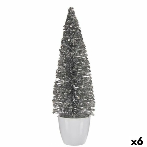 Christmas Tree Krist+ 2402/13-2-1 White Silver Plastic Christmas Tree 10 x 33 x 10 cm (6 Units)