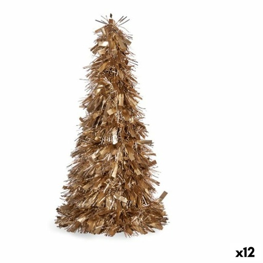Árbol de Navidad Krist+ 19CH488/MATTE Blanco Dorado Polipropileno PET Árbol de Navidad 27 x 45,5 x 27 cm Espumillón (12 Unidades