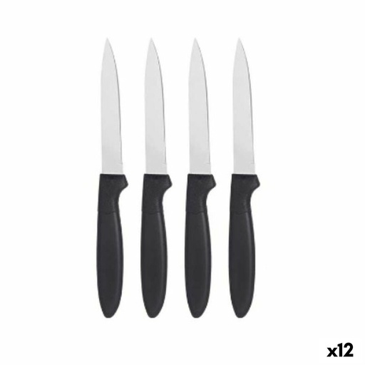Set de Cuchillos Kinvara CN-KT172244D Negro Plateado Acero Inoxidable Plástico 19,5 x 2 x 1 cm (12 Unidades)