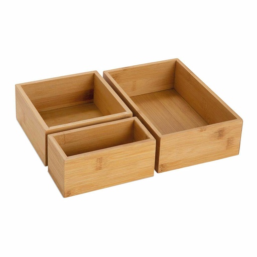Storage boxes Andrea House ax73022 Wood 30 x 23 x 7 cm