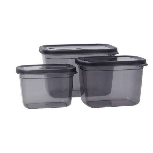 Set de Fiambreras Quid City Gris Plástico Rectangular 3 Piezas