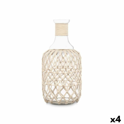 Decorative bottle Gift Decor 21639W White Transparent 18 x 38 cm 18 x 38 x 18 cm Decorative (4 Units)