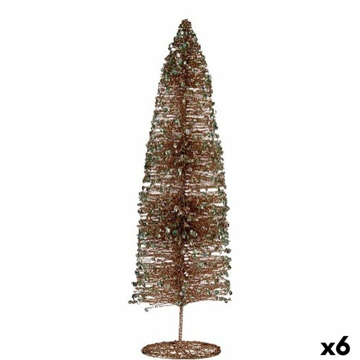 Árbol de Navidad Krist+ R201-034P-5 Champagne Lentejuelas 10 x 40 x 10 cm (6 Unidades)