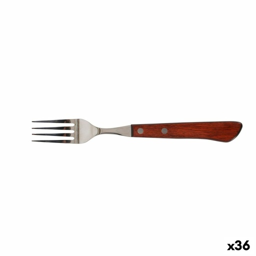 Tenedor Quttin Packwood 9,5 cm Marrón Plateado (36 Unidades)