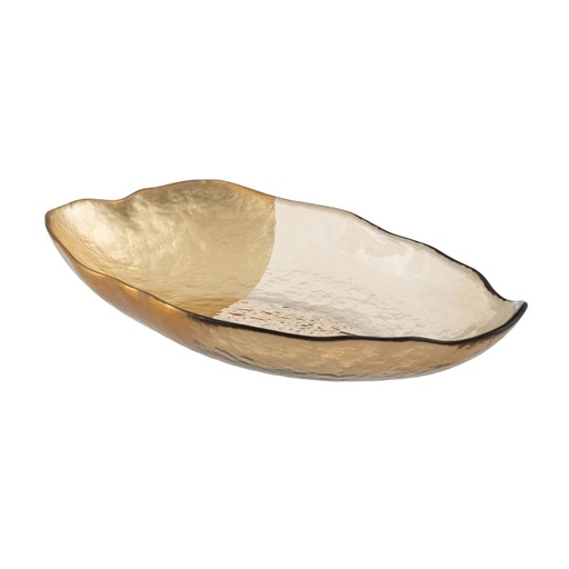 Centerpiece Golden Glass 34 x 19 cm 34 x 19 x 5 cm