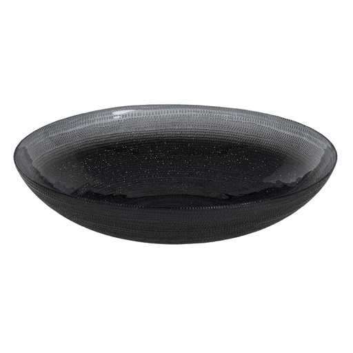 Centro de Mesa Negro Cristal 30 x 30 x 6,5 cm