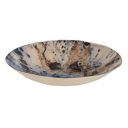 Centro de Mesa Azul Marrón Cristal 29 x 29 x 5 cm