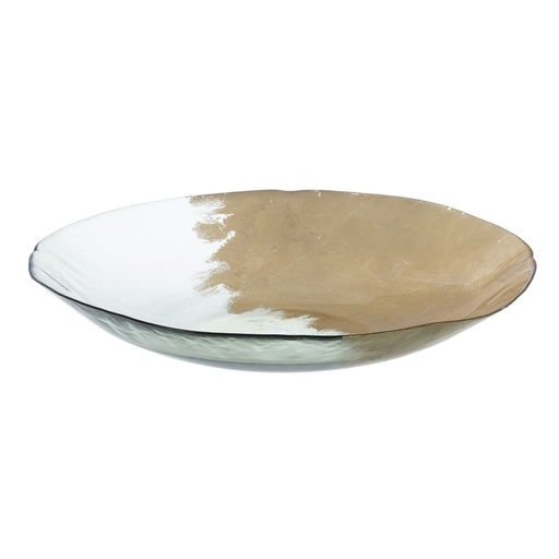Centro de Mesa Dorado Cristal 39 x 39 x 6,5 cm