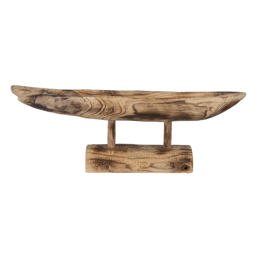 Centro de Mesa Beige Madera de Paulonia 76 x 13 x 26 cm Pez