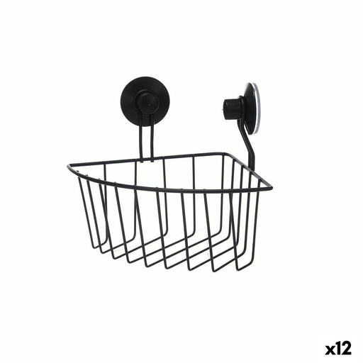 Soporte de Ducha Berilo W3100-4P Negro Acero ABS 13,5 x 17 x 3 cm (12 Unidades)