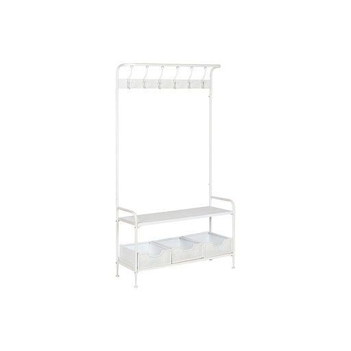 Coat rack with shelf Home ESPRIT White Metal Loft 110 x 36 x 186 cm