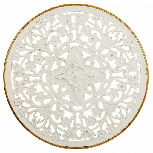 Decoración de Pared Alexandra House Living Blanco Metal Madera MDF 3 x 87 x 87 cm