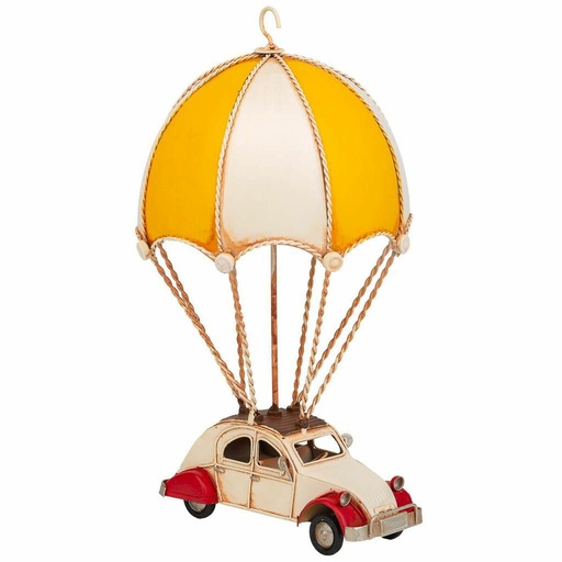 Figura Decorativa Alexandra House Living Amarillo Globo Coche Paracaídas 17 x 31 x 18 cm