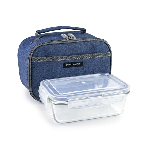 Portameriendas con Accesorios Ibili 753401a Azul Poliéster Vidrio de Borosilicato 21 x 13 x 14 cm