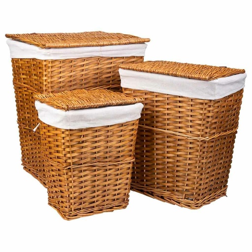 Cesto para la Ropa Sucia Alexandra House Living Marrón 36 x 54 x 45 cm 37 x 28 x 46 cm 30 x 22 x 38 cm 3 Piezas