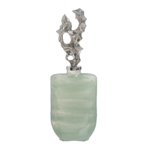 Bottle Green Silver 16 x 10 x 46 cm Decorative