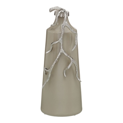 Decorative bottle Beige Silver 17 x 16 x 44 cm Decorative