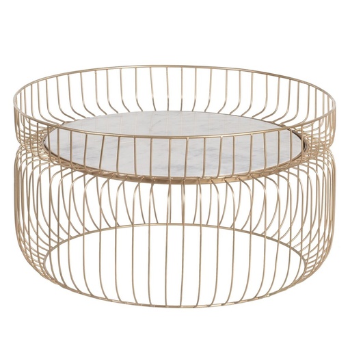 Mesa de Centro Blanco Dorado 72 x 72 x 40 cm