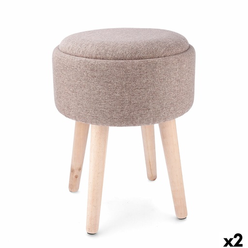 Stool with storage Vinthera Moa Wood 34 x 34 x 45 cm (2 Units)