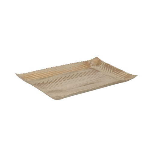 Decorative tray Beige Golden 30 x 19 x 2 cm