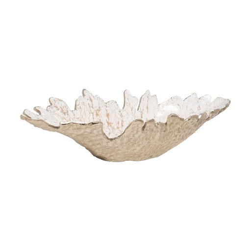 Centerpiece White Champagne Aluminium 62 x 19 x 13,5 cm