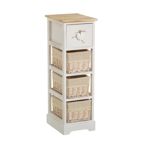 Chest of drawers SWEET HEART Cream Natural 26 x 32 x 81 cm