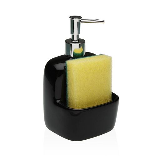Soap Dispenser Versa Black Ceramic 9,4 x 17,8 x 10,5 cm