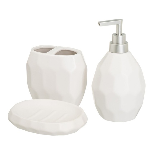 Bath Set White Ceramic 14 x 12 x 20 cm