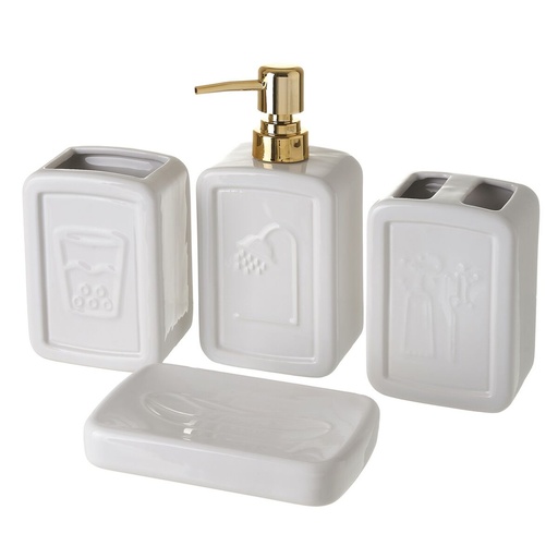 Bath Set White Ceramic 27,5 x 7 x 24 cm