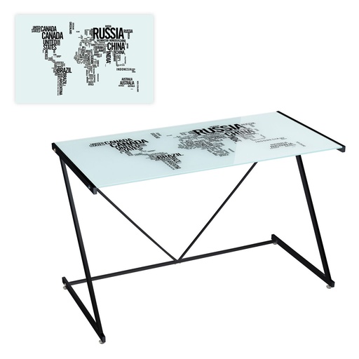Side table COUNTRIES WORLD White Matte back 120 x 60 x 75 cm