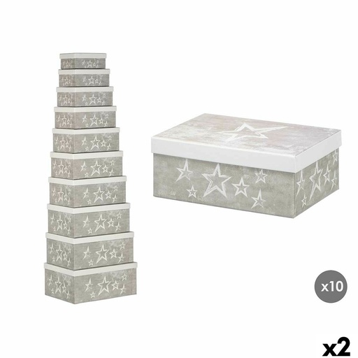 Decorative box Pincello 63 White Grey Cardboard (2 Units)