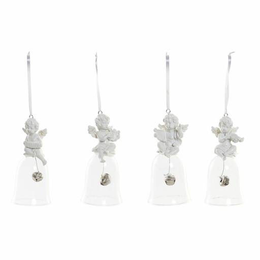 Christmas bauble DKD Home Decor Resin Crystal Angel (4 pcs) (5 x 5 x 10.5 cm)