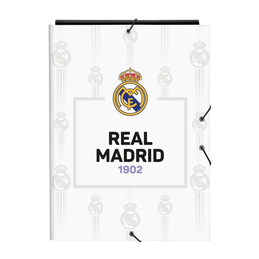 Carpeta Real Madrid C.F. Negro Blanco A4 (26 x 33.5 x 2.5 cm)