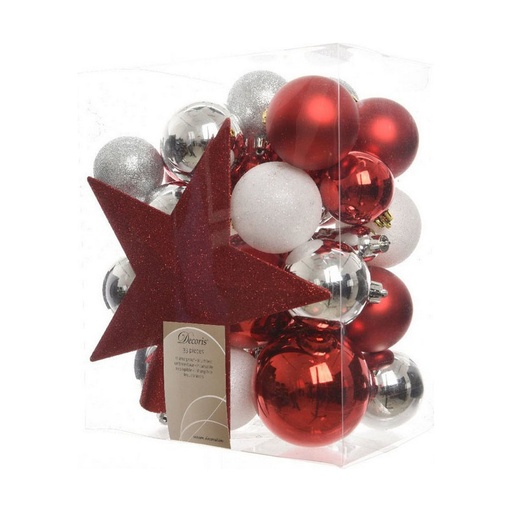 Bolas de Navidad Decoris Rojo/Blanco 33 Piezas