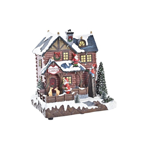 Casa de Miniatura DKD Home Decor Multicolor Musical 25,5 x 21 x 25 cm Movimiento Luz LED