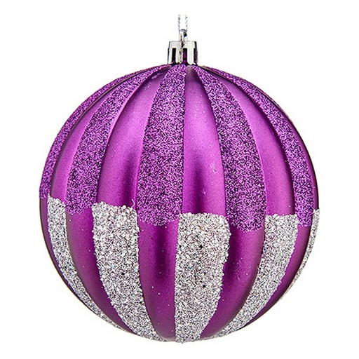 Christmas Baubles Krist+ 00858 Purple Silver PVC Ø 10 cm 6 Units