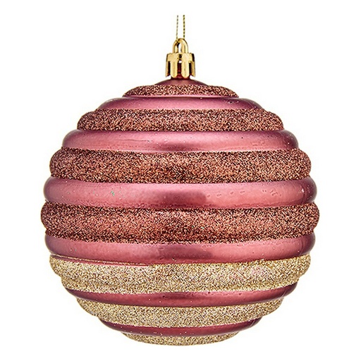 Christmas Bauble Krist+ 00872 Pink Plastic Ø 10 cm 6 Units