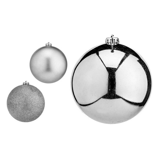 Bolas de Navidad Krist+ 00821 Plateado Plástico Ø 15 cm 6 Unidades