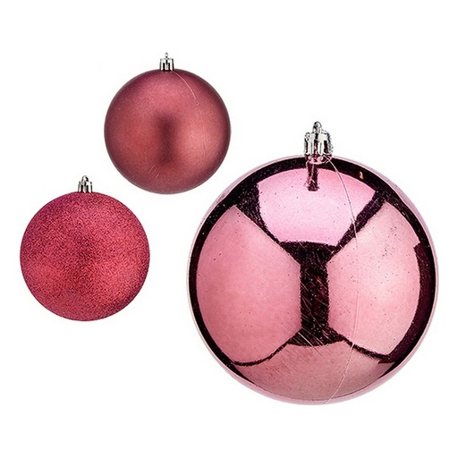 Christmas Baubles Krist+ 00799 Pink Plastic Ø 10 cm 6 Units