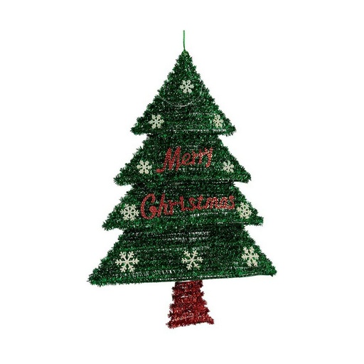 Árbol de Navidad Krist+ 19CH147-L Rojo Verde Plateado Plata Polipropileno PET Plástico 44 x 58,8 x 7 cm Árbol de Navidad