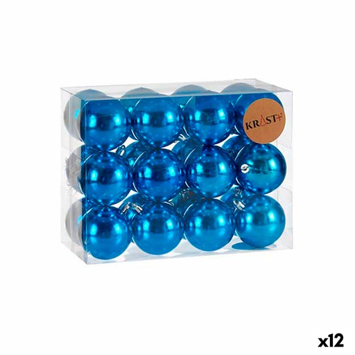 Set de Bolas de Navidad Krist+ K1912477-1 Azul Plástico (12 Unidades)