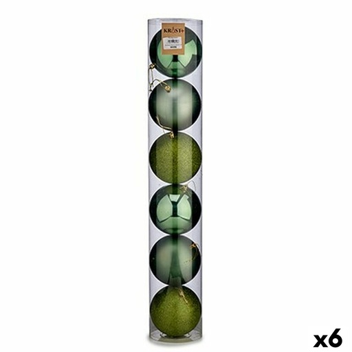 Set de Bolas de Navidad Krist+ 00804 Verde Plástico Ø 12 cm 6 Piezas (6 Unidades)