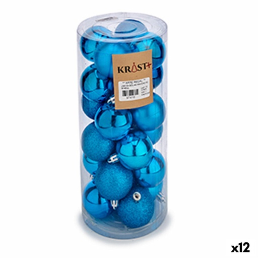 Set de Bolas de Navidad Krist+ K1912484-2 Azul Plástico (12 Unidades)