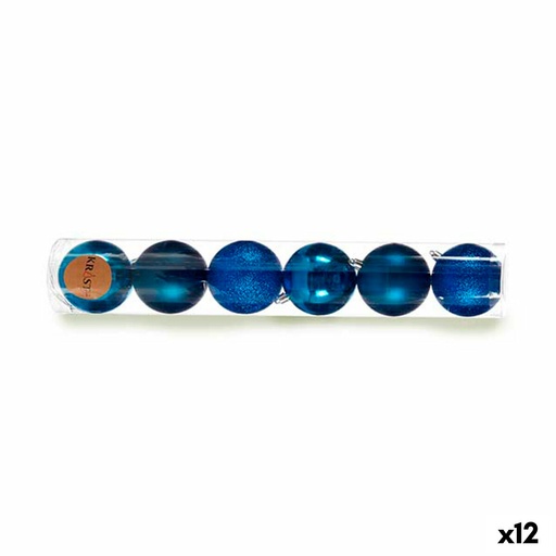Set de Bolas de Navidad Krist+ 00830 Azul Plástico (12 Unidades)