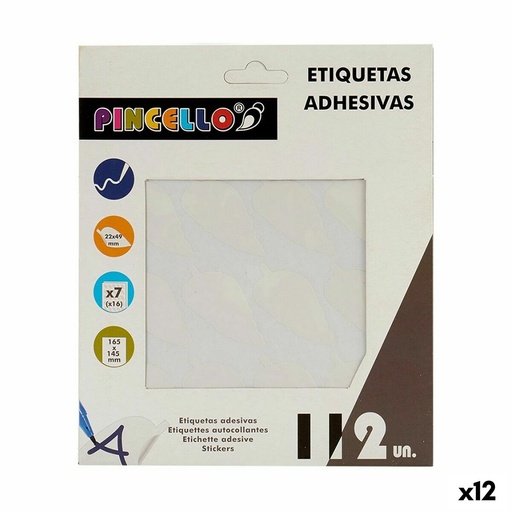 Adhesive labels Pincello 1711079 White 22 x 49 mm Sheets (12 Units)